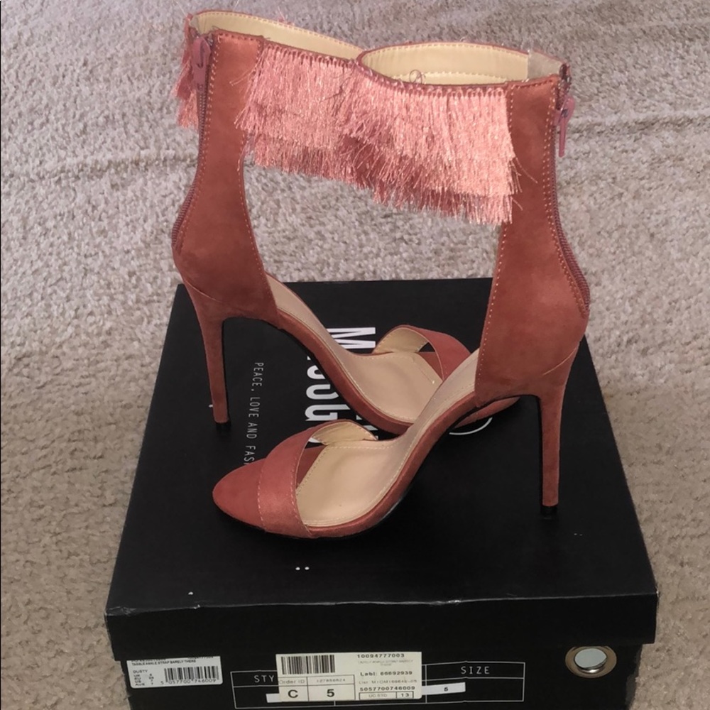Pink tassel strappy heels